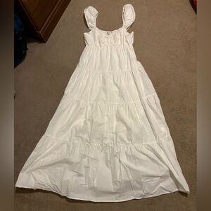 White Tiered Maxi Skirt